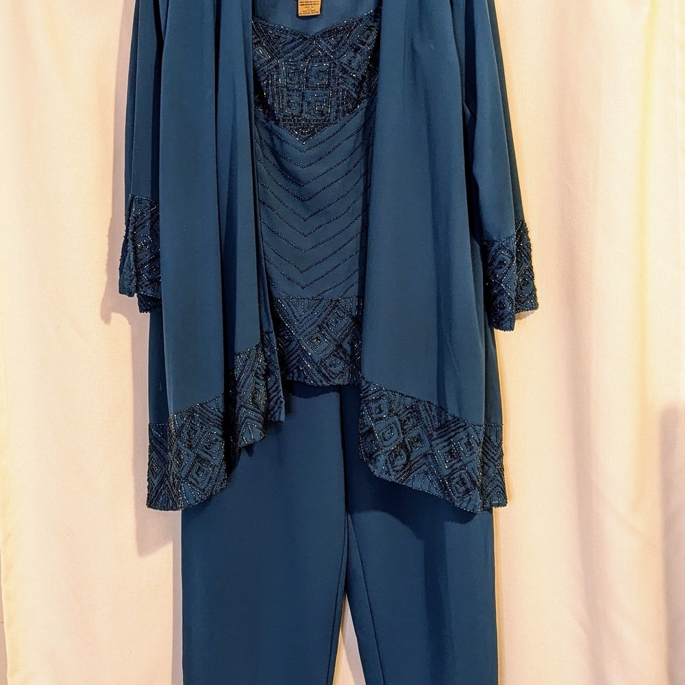 Midnight Velvet Beaded Three Piece Ensemble